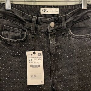Zara Black Studded Jeans